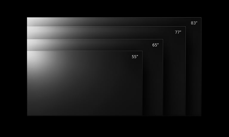 LG OLED G2 TV lineup in various sizes from 55 inches to 83 inches.