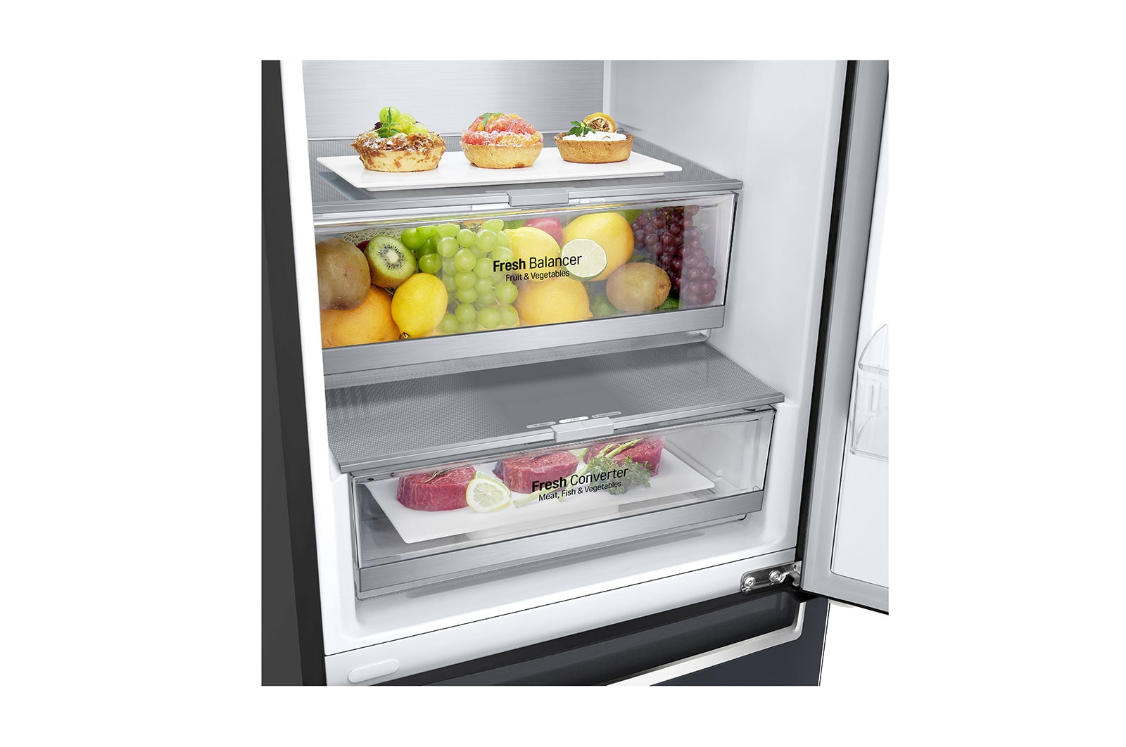 LG Total No Frost (Frost Free) | Tall Fridge Freezer | 384L | GBB92MCBAP | Matte Black, GBB92MCBAP