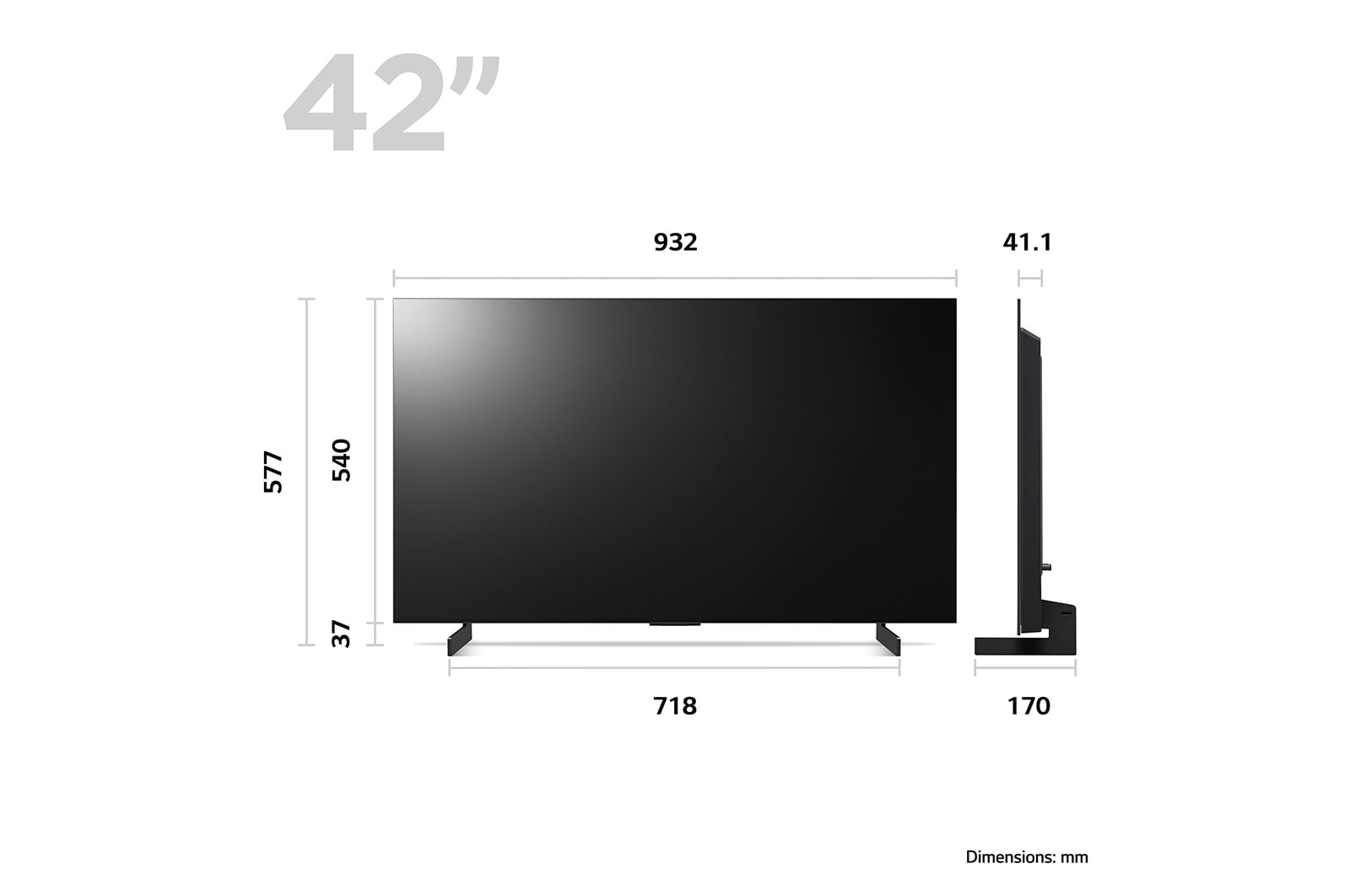 LG OLED evo C3 42 inch 4K Smart TV 2023, OLED42C34LA