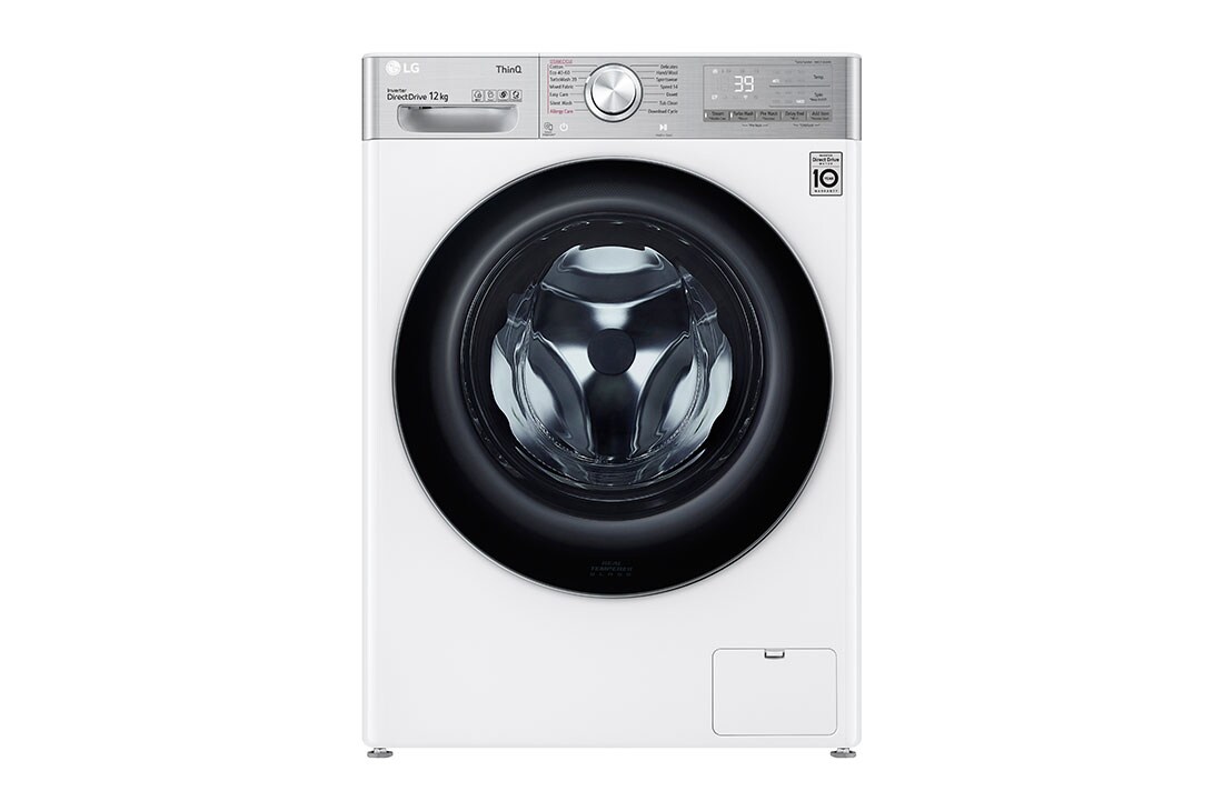 LG WiFi connected | 12kg | Washing Machine | 1360 rpm | AI DD™ | Direct Drive™ | Steam™ | TurboWash™360 | White, F4V1012WTSE