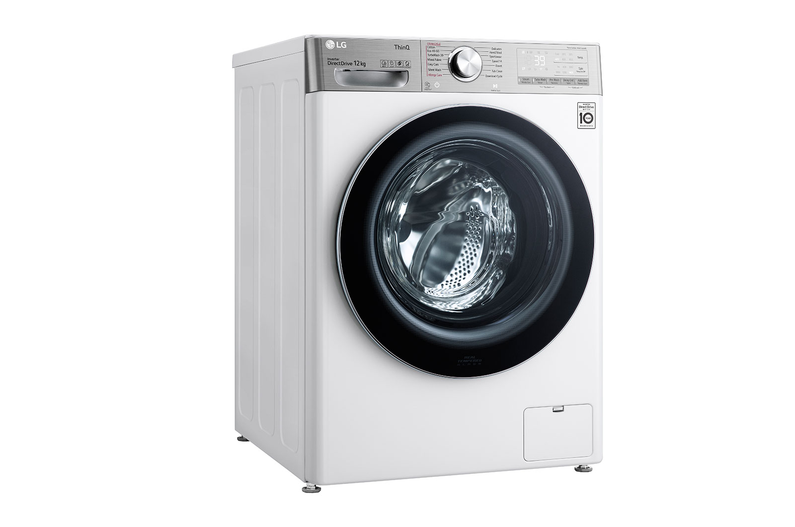 LG WiFi connected | 12kg | Washing Machine | 1360 rpm | AI DD™ | Direct Drive™ | Steam™ | TurboWash™360 | White, F4V1012WTSE