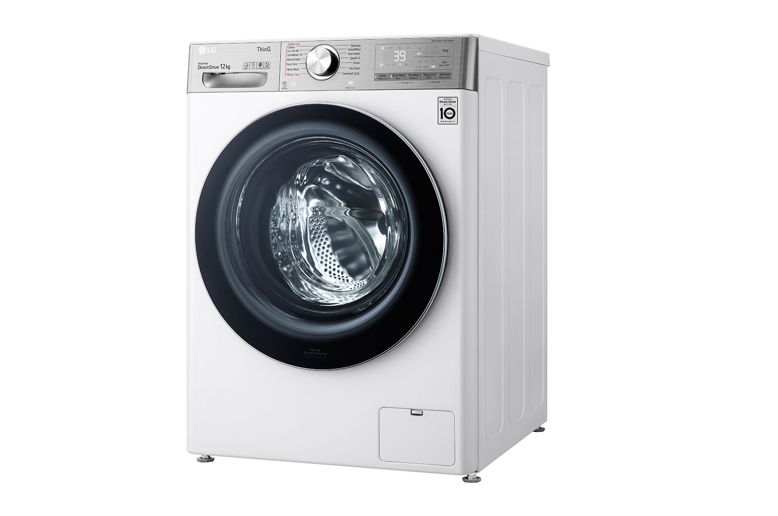 LG WiFi connected | 12kg | Washing Machine | 1360 rpm | AI DD™ | Direct Drive™ | Steam™ | TurboWash™360 | White, F4V1012WTSE