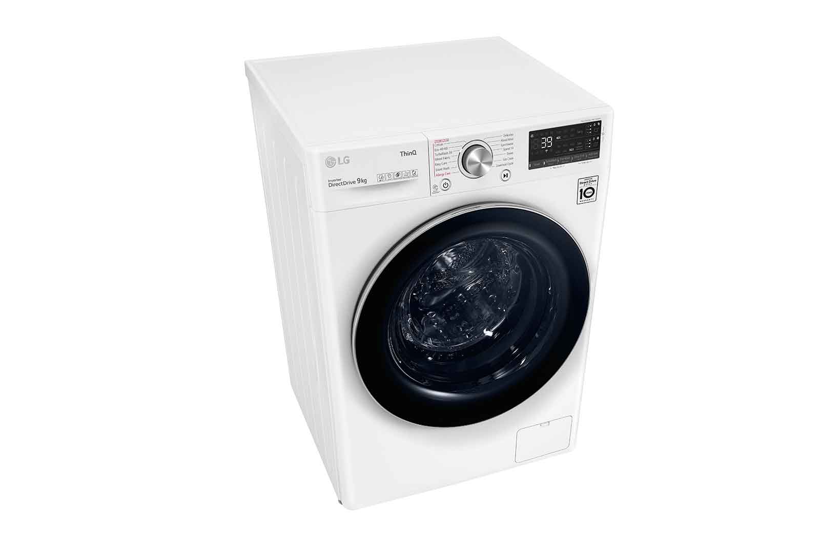 LG WiFi connected | 9kg | Washing Machine | 1560 rpm | Auto Dose | AI DD™ | Direct Drive™ | Steam™ | TurboWash™360 | White, F6V909WTSA