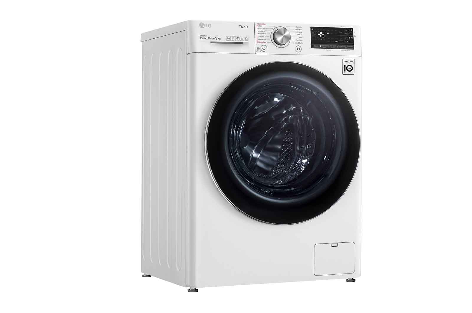 LG WiFi connected | 9kg | Washing Machine | 1560 rpm | Auto Dose | AI DD™ | Direct Drive™ | Steam™ | TurboWash™360 | White, F6V909WTSA