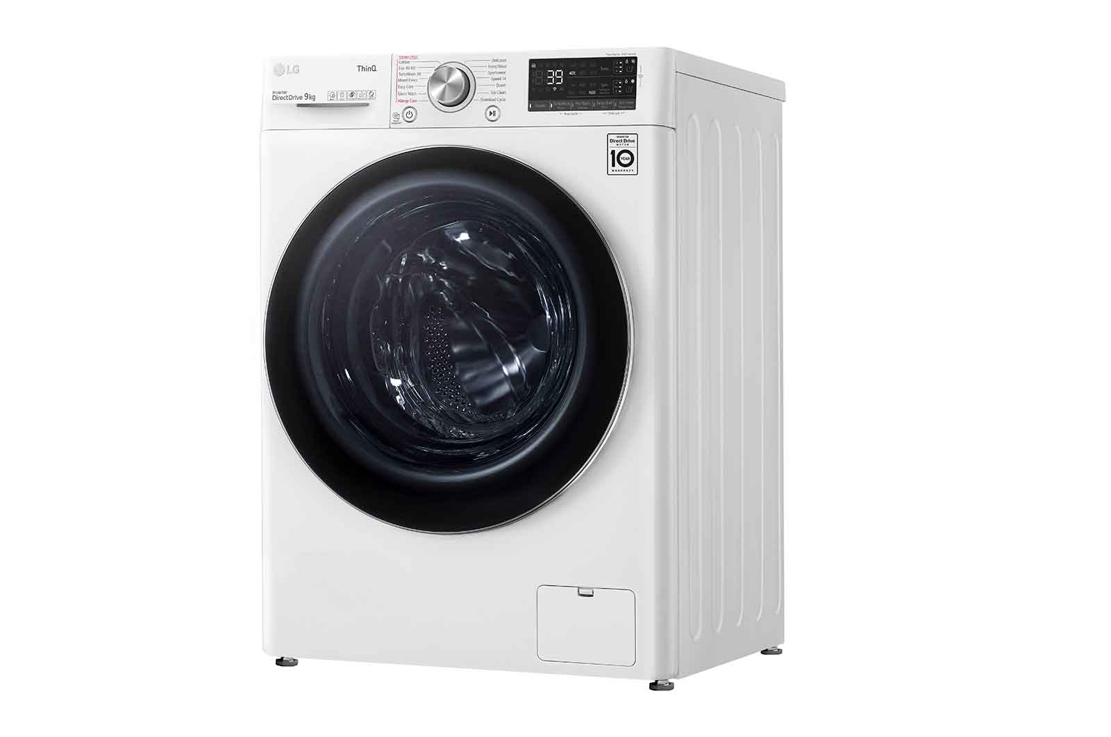 LG WiFi connected | 9kg | Washing Machine | 1560 rpm | Auto Dose | AI DD™ | Direct Drive™ | Steam™ | TurboWash™360 | White, F6V909WTSA