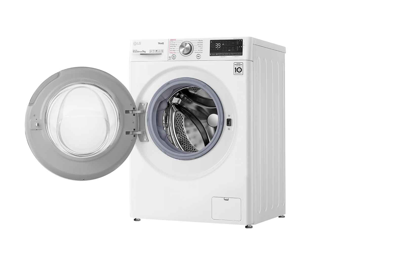 LG WiFi connected | 9kg | Washing Machine | 1560 rpm | Auto Dose | AI DD™ | Direct Drive™ | Steam™ | TurboWash™360 | White, F6V909WTSA